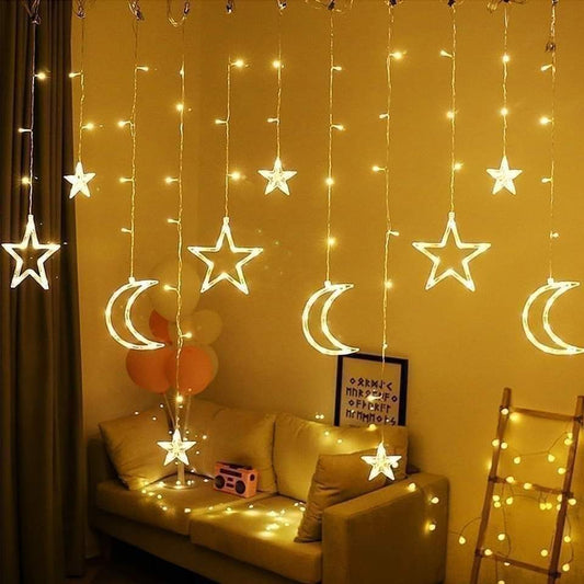 Star And Moon Curtain Light